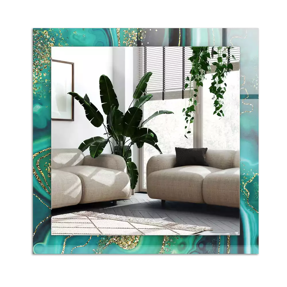 Decorațiuni perete cu oglindă Textură abstractă verde