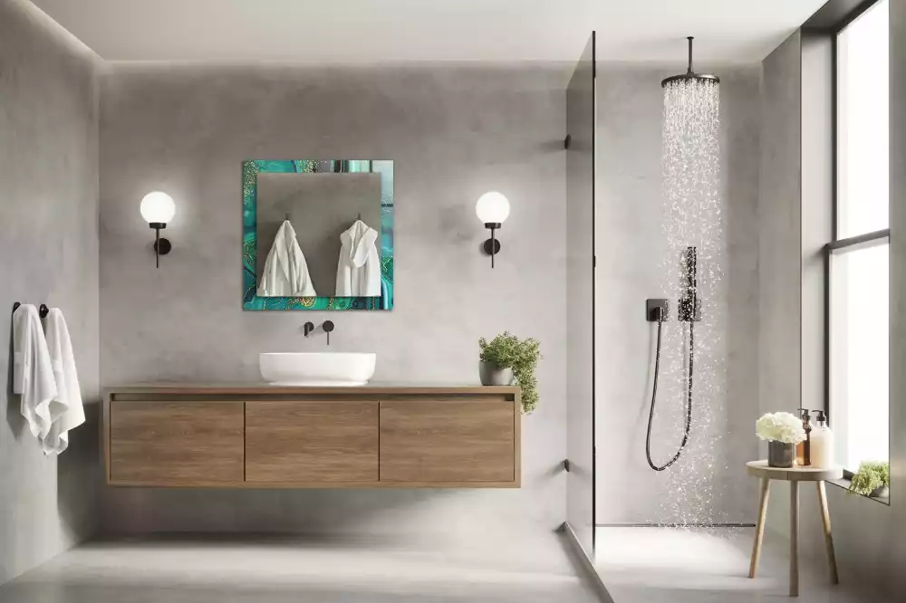 Decorațiuni perete cu oglindă Textură abstractă verde