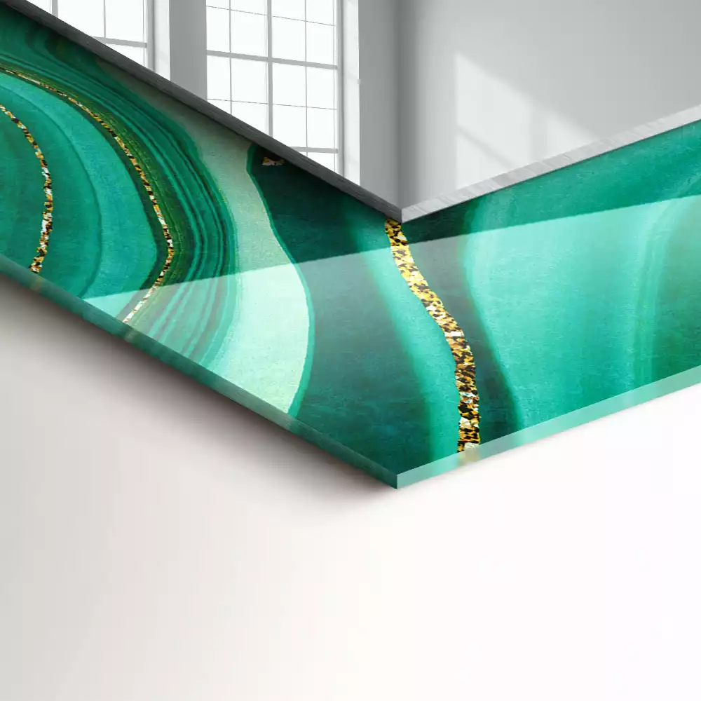 Oglindă imprimată Textură abstractă verde