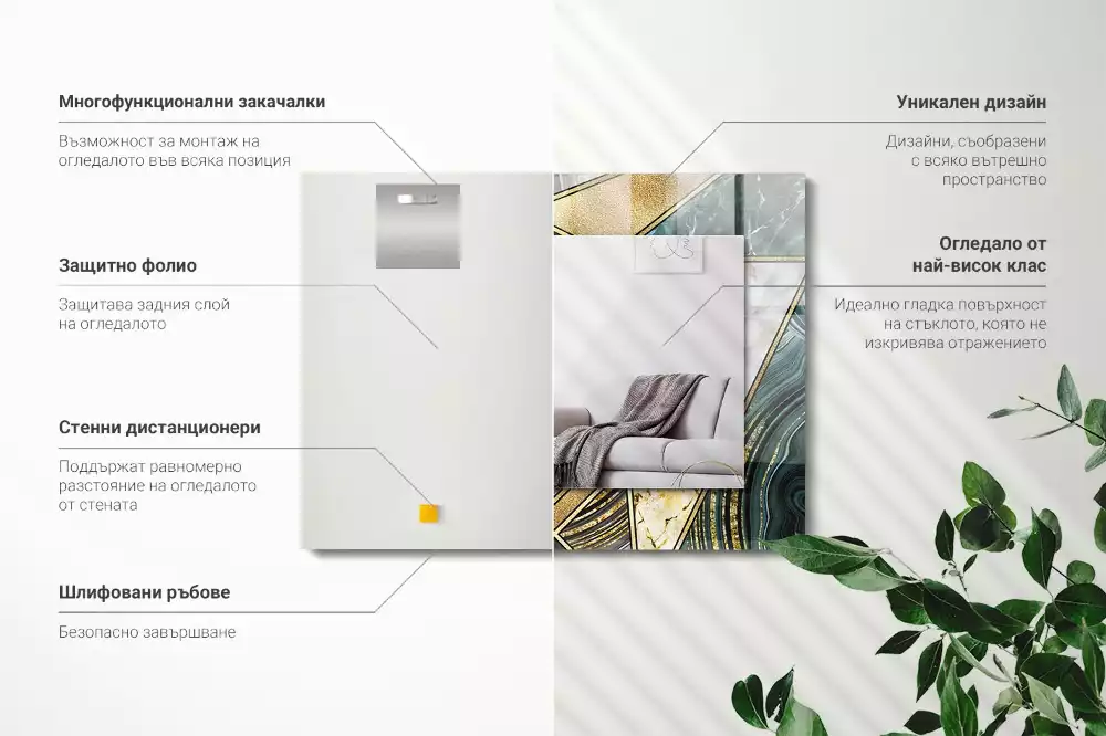 Decorațiuni de perete cu oglinzi Modele geometrice abstracte