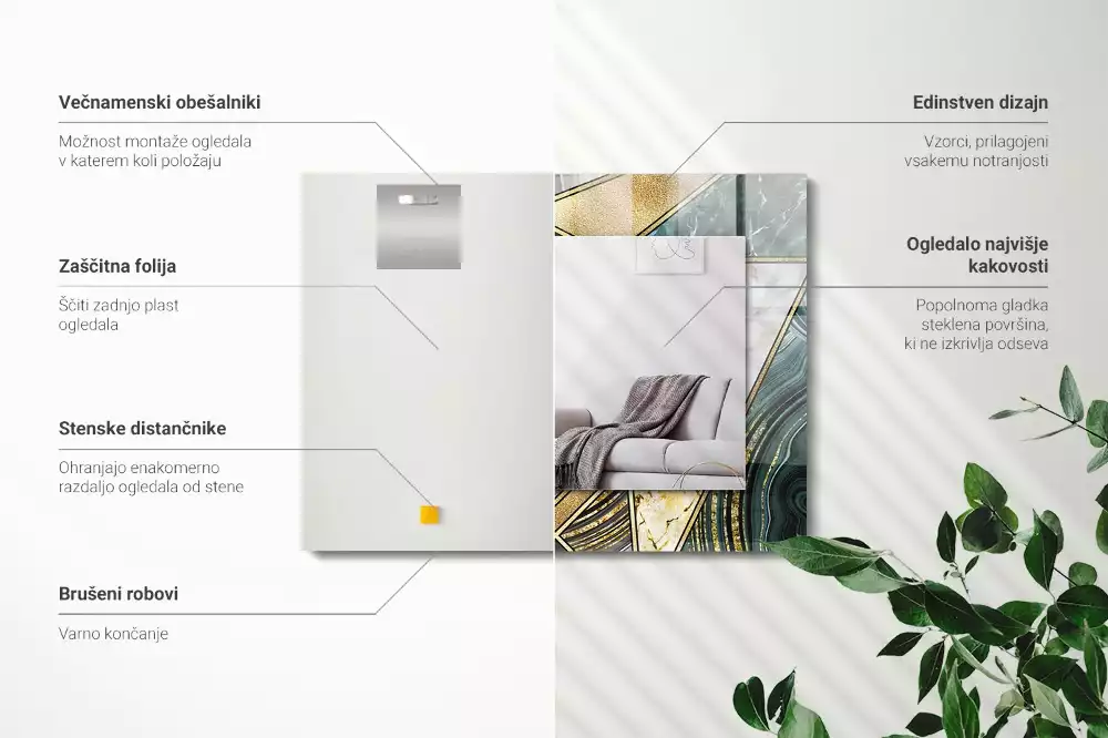 Decorațiuni de perete cu oglinzi Modele geometrice abstracte