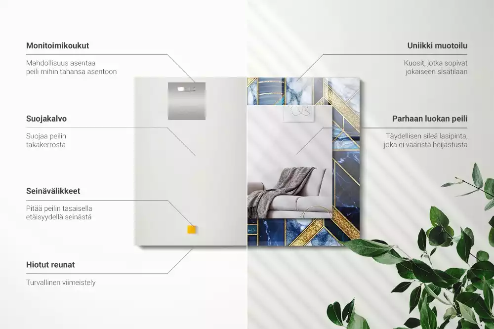 Decorațiuni perete cu oglindă Mozaic geometric abstract