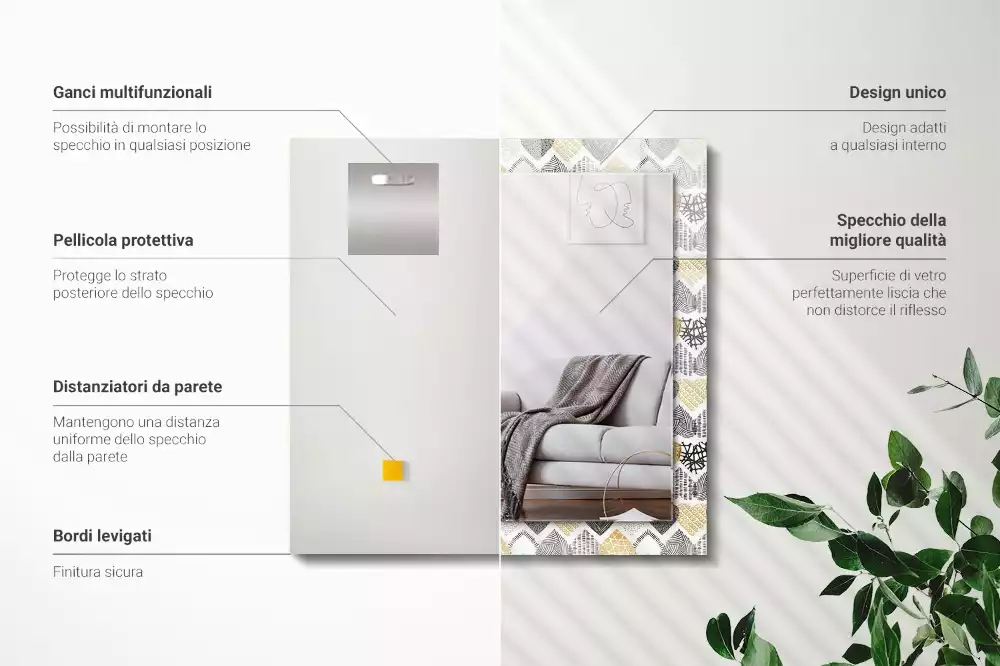 Oglindă imprimată Inimioare colorate