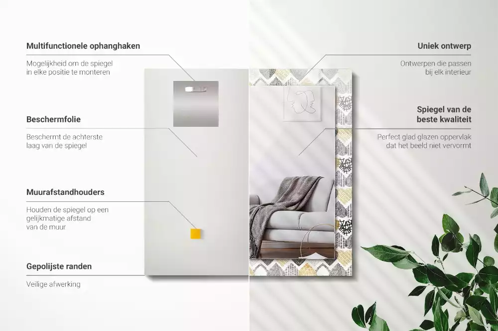 Oglindă imprimată Inimioare colorate