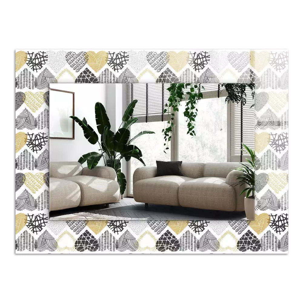 Oglindă imprimată Inimioare colorate