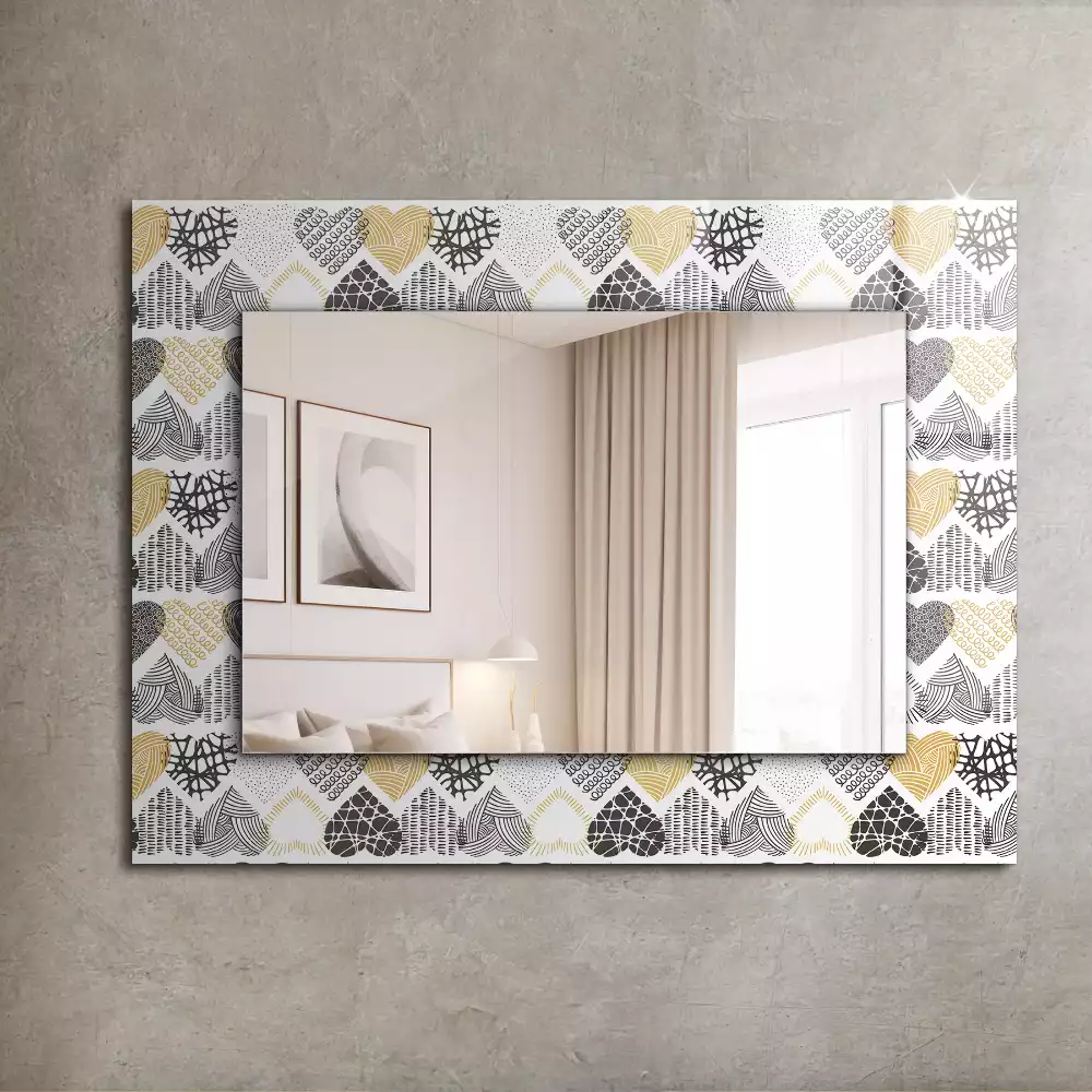 Oglindă imprimată Inimioare colorate