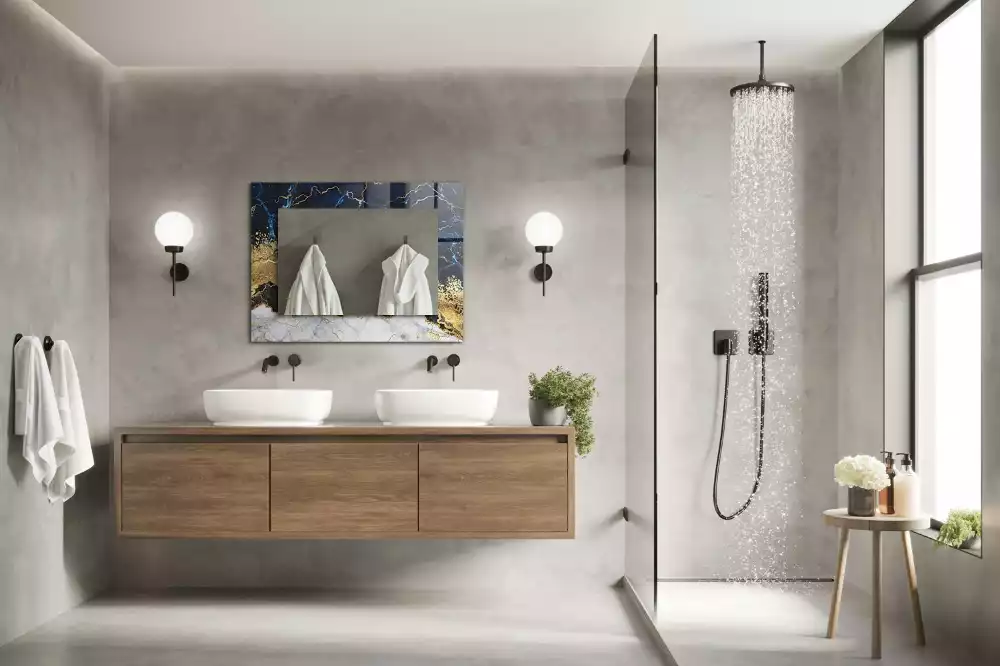 Decorațiuni perete cu oglindă Abstracție de marmură