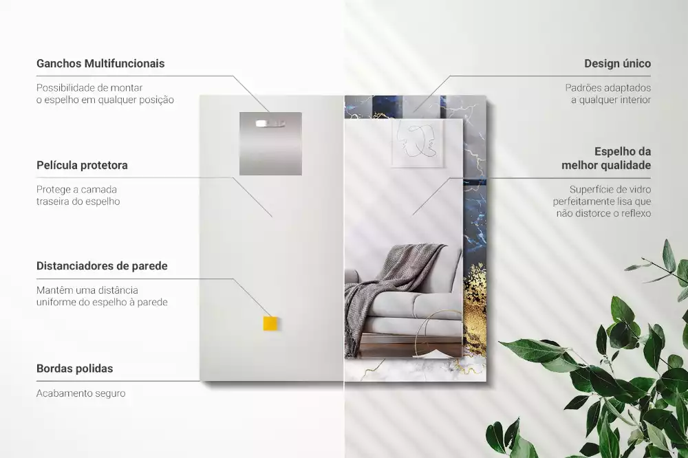 Decorațiuni perete cu oglindă Abstracție de marmură