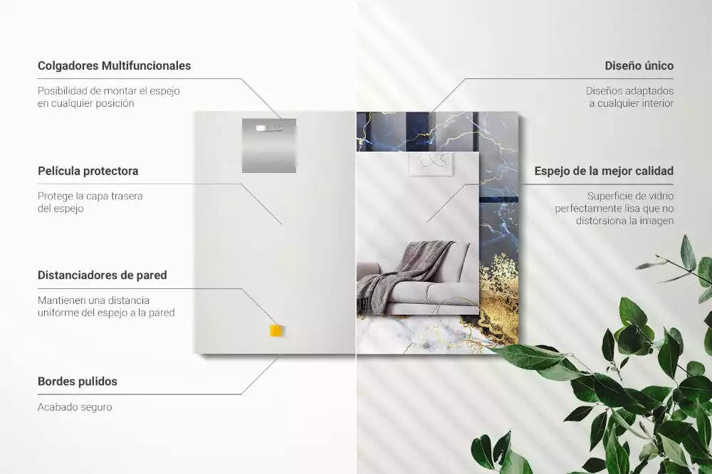 Decorațiuni perete cu oglindă Abstracție de marmură