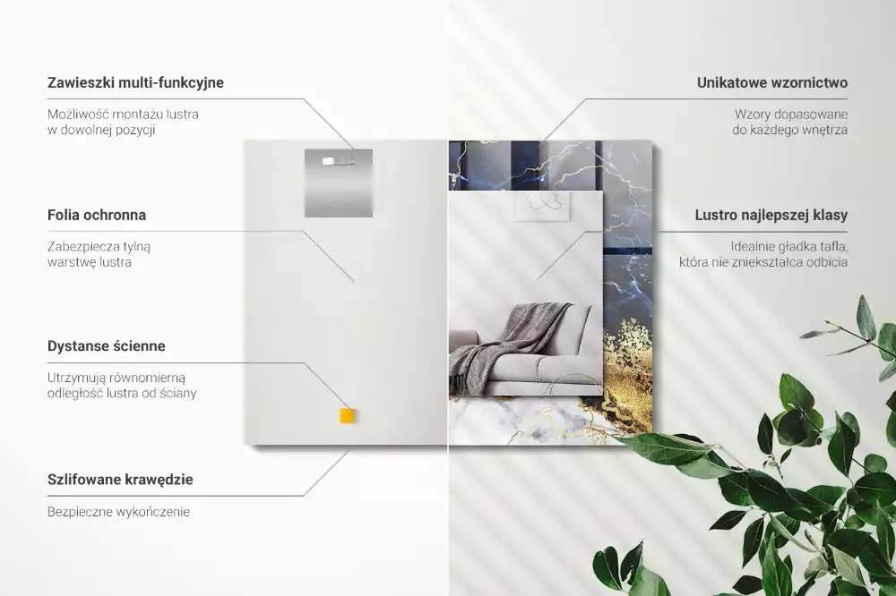 Decorațiuni perete cu oglindă Abstracție de marmură