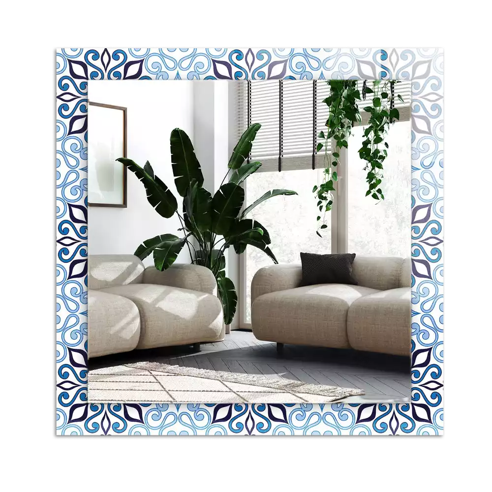 Oglindă imprimată Model ornamental albastru