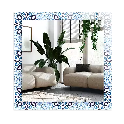 Oglindă imprimată Model ornamental albastru