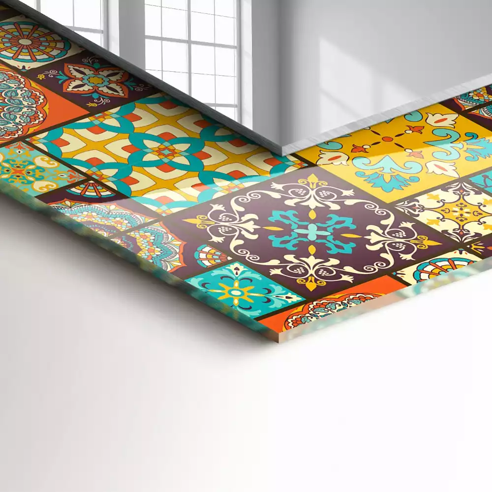 Oglindă imprimată Plăci colorate mozaic