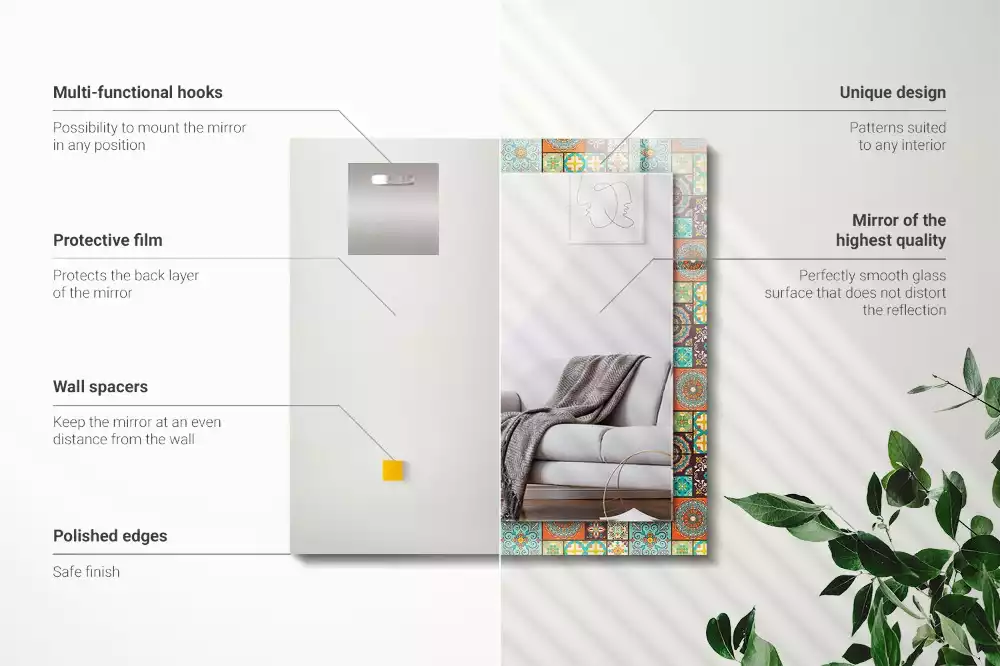 Oglindă imprimată Plăci colorate mozaic