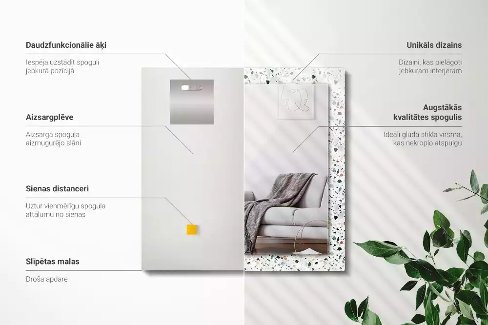 Decorațiuni de perete cu oglinzi Model terrazzo mozaic