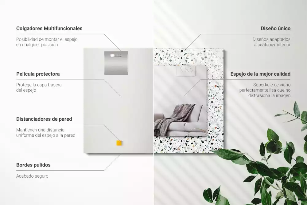 Decorațiuni de perete cu oglinzi Model terrazzo mozaic