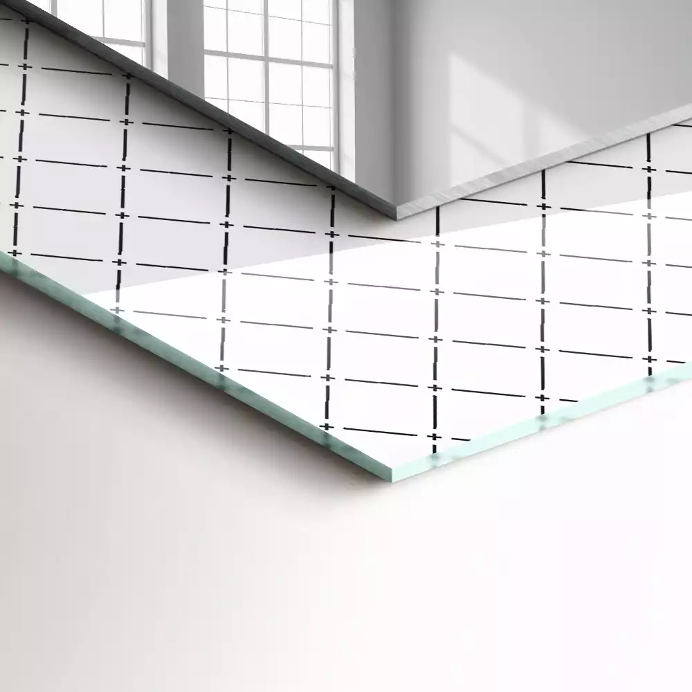 Decorațiuni perete cu oglindă Carouri model linii