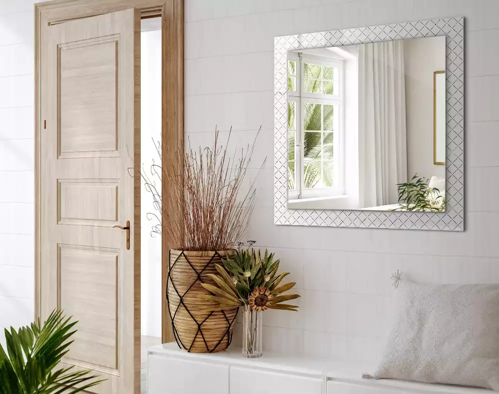 Decorațiuni perete cu oglindă Carouri model linii