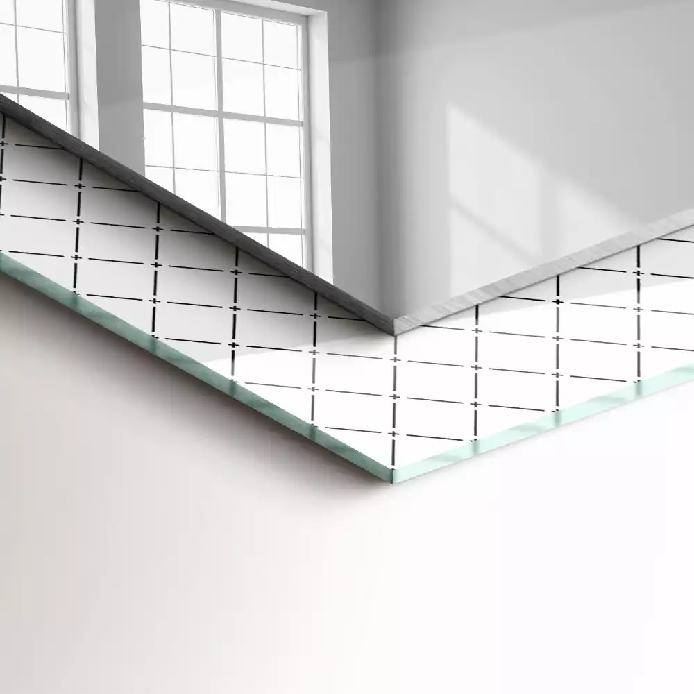 Decorațiuni perete cu oglindă Carouri model linii