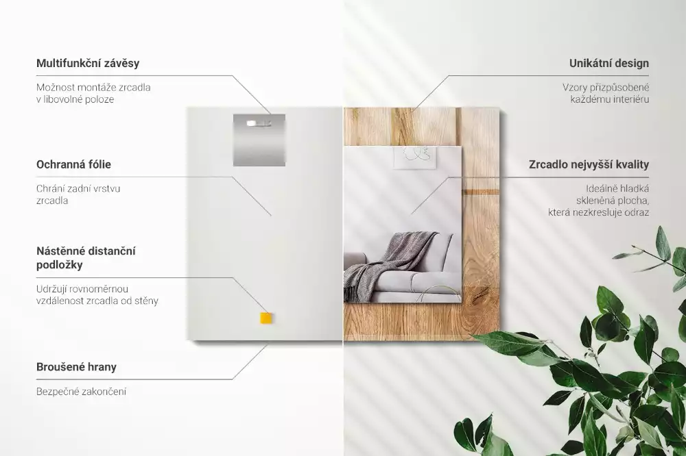 Oglindă imprimată Textură de lemn