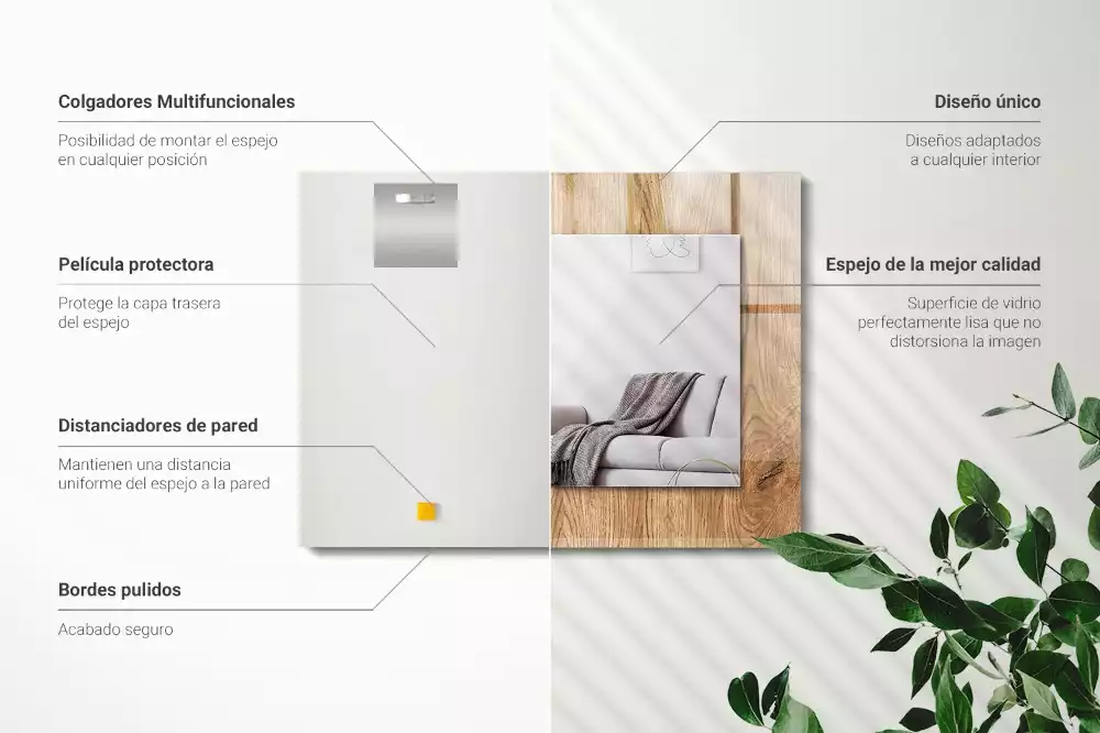 Oglindă imprimată Textură de lemn