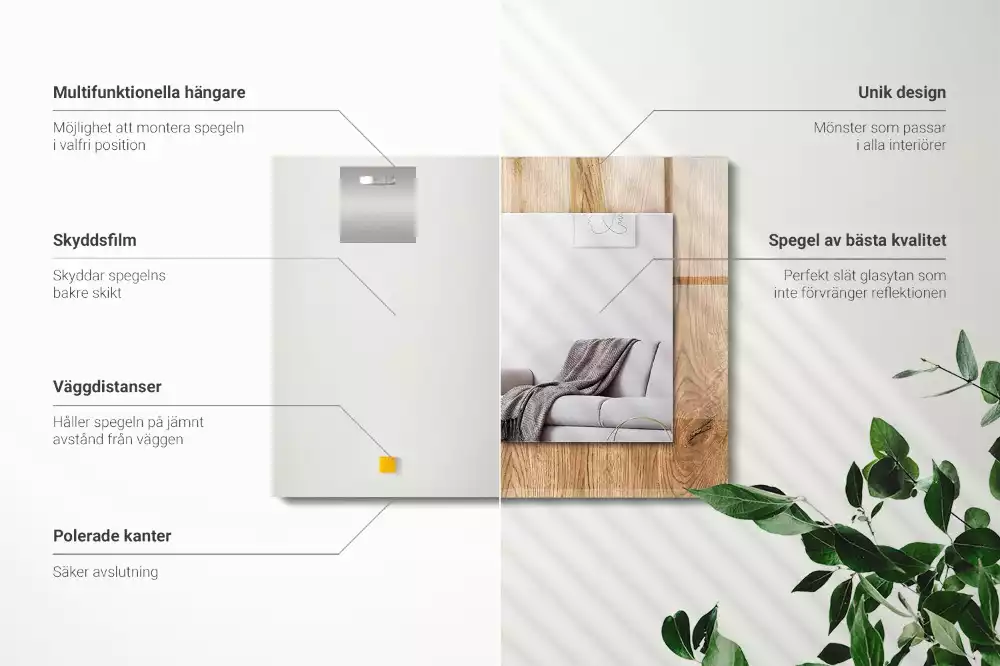 Oglindă imprimată Textură de lemn