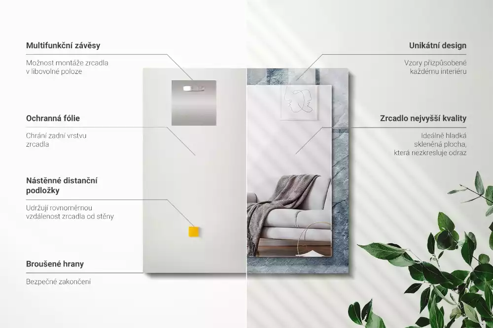 Decorațiuni de perete cu oglinzi Textură piatră stâncă