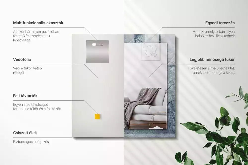 Decorațiuni de perete cu oglinzi Textură piatră stâncă