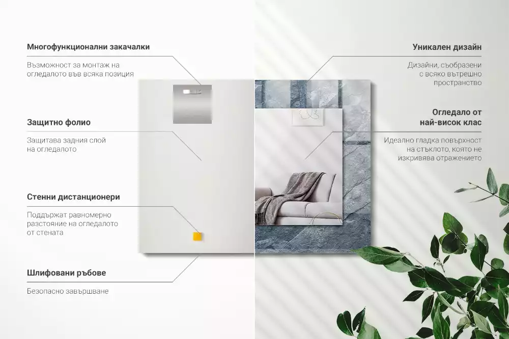 Decorațiuni de perete cu oglinzi Textură piatră stâncă