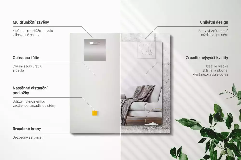 Decorațiuni de perete cu oglinzi Textură de perete de beton