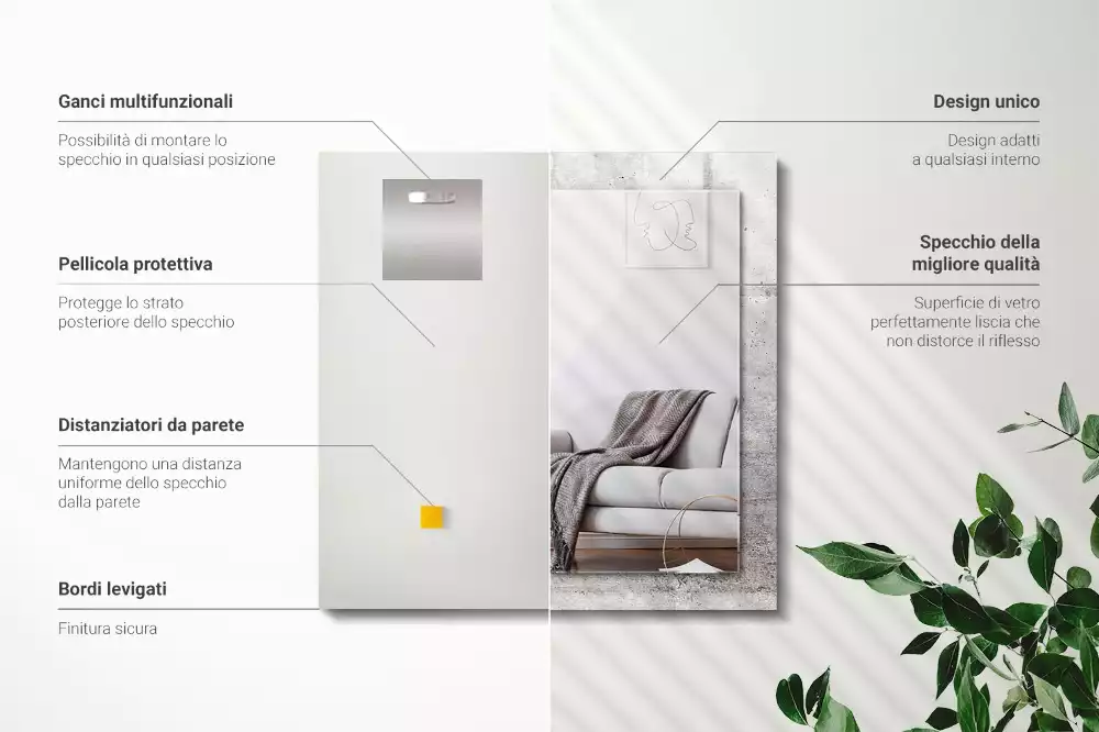 Decorațiuni de perete cu oglinzi Textură de perete de beton