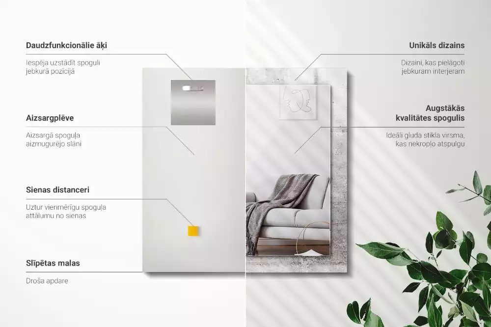 Decorațiuni de perete cu oglinzi Textură de perete de beton