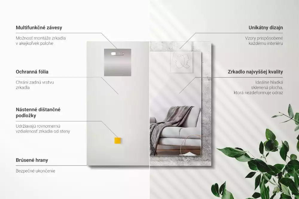 Decorațiuni de perete cu oglinzi Textură de perete de beton