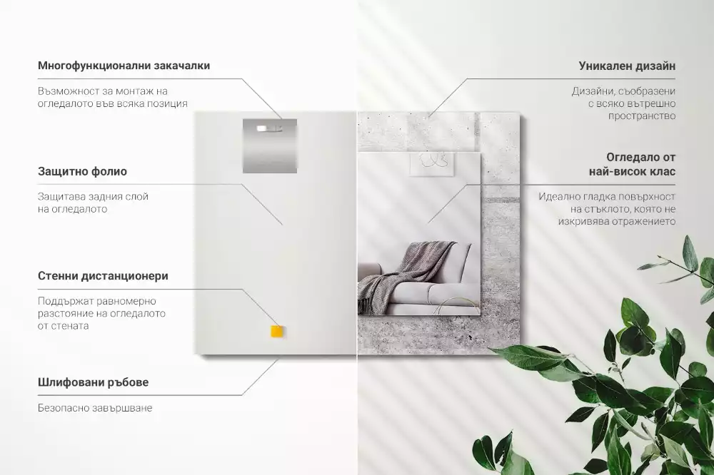 Decorațiuni de perete cu oglinzi Textură de perete de beton