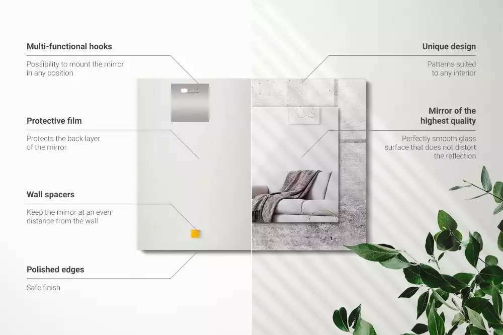 Decorațiuni de perete cu oglinzi Textură de perete de beton