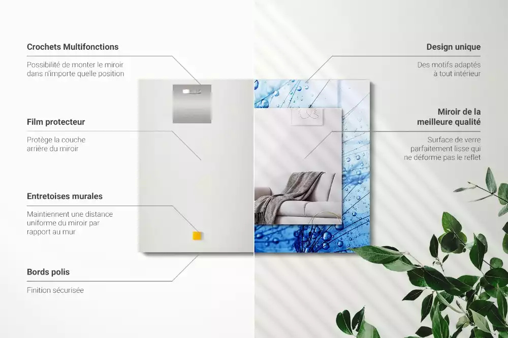 Decorațiuni perete cu oglindă Picături pe păpădii