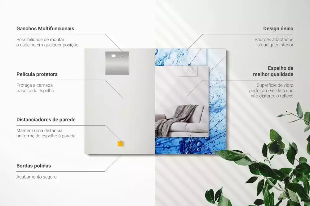 Decorațiuni perete cu oglindă Picături pe păpădii