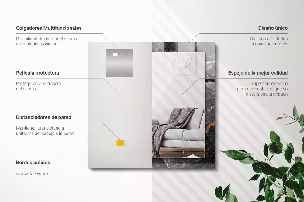 Decorațiuni de perete cu oglinzi Marmură neagră cu vinișoare