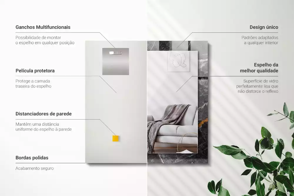 Decorațiuni de perete cu oglinzi Marmură neagră cu vinișoare