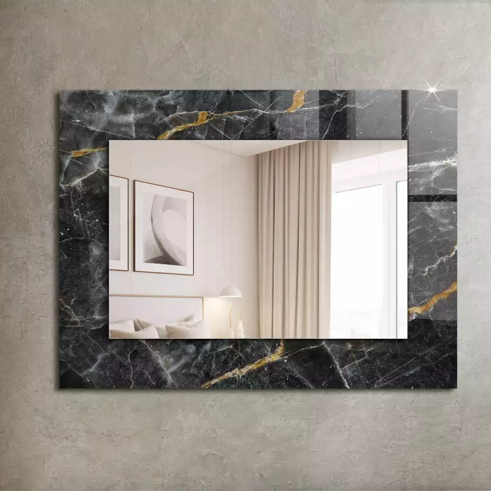 Decorațiuni de perete cu oglinzi Marmură neagră cu vinișoare