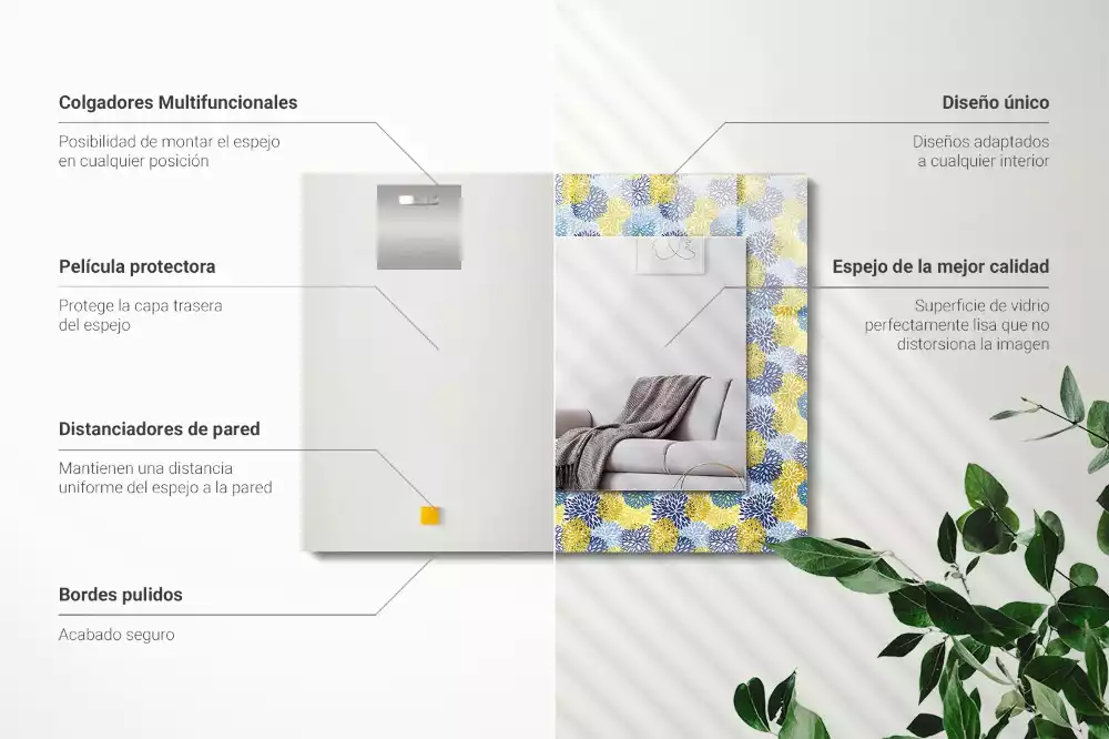 Oglindă imprimată Model floral colorat