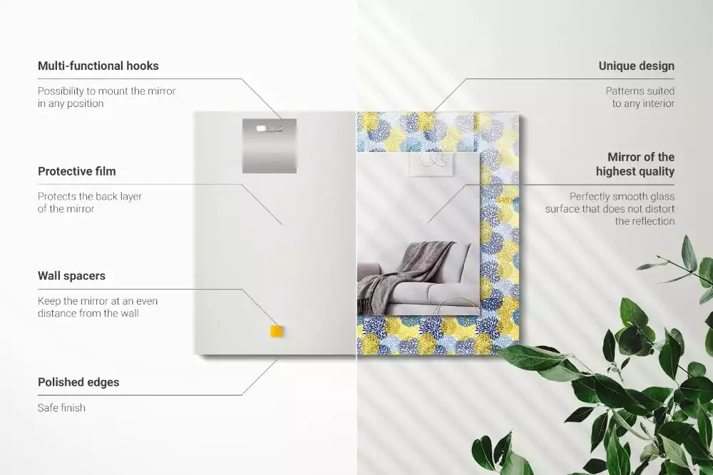 Oglindă imprimată Model floral colorat