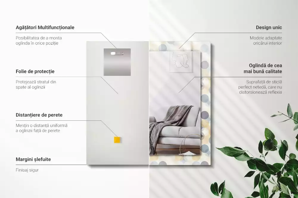 Decorațiuni de perete cu oglinzi Modele rotunde colorate