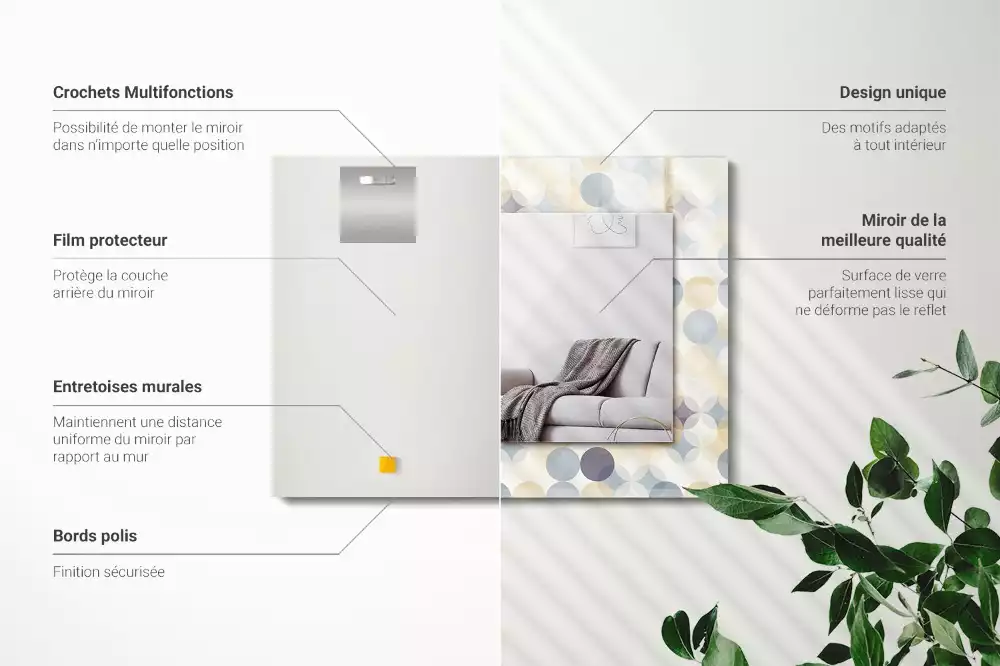 Decorațiuni de perete cu oglinzi Modele rotunde colorate