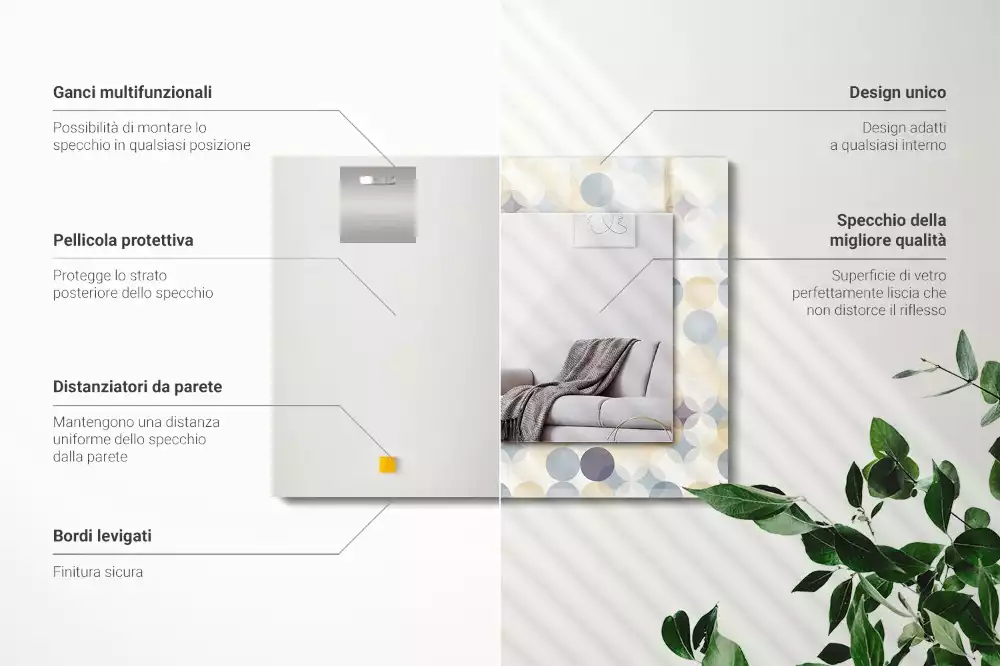 Decorațiuni de perete cu oglinzi Modele rotunde colorate