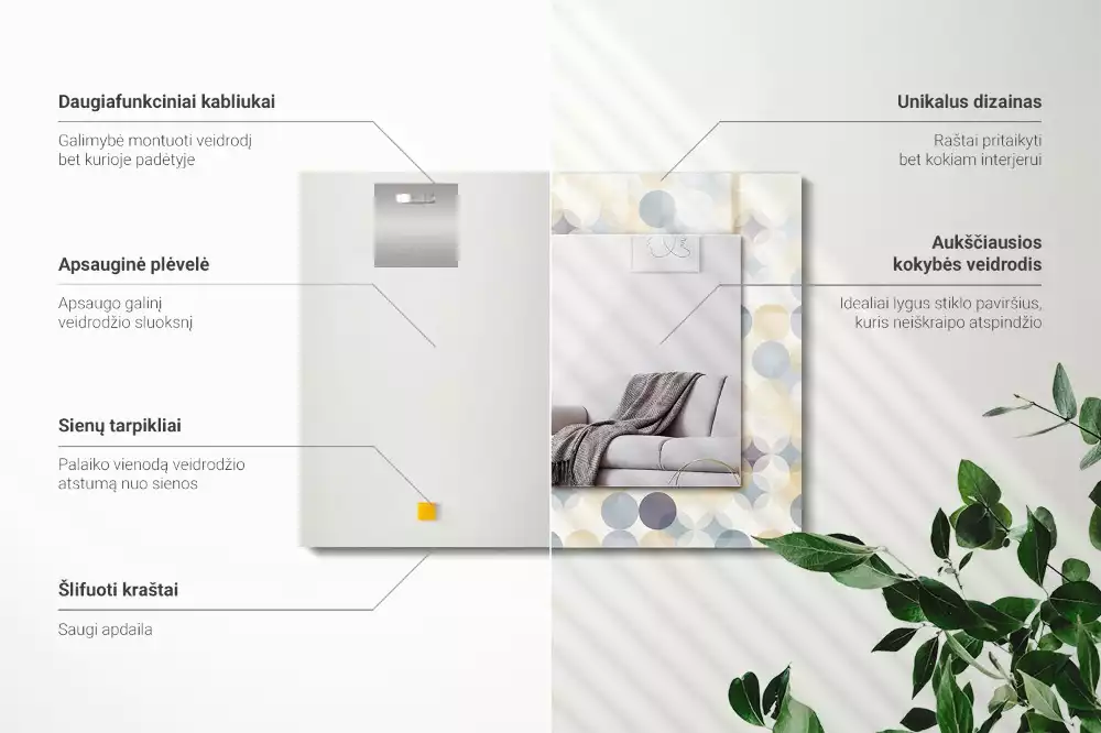 Decorațiuni de perete cu oglinzi Modele rotunde colorate