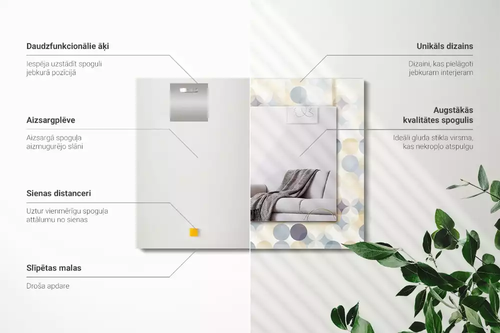 Decorațiuni de perete cu oglinzi Modele rotunde colorate