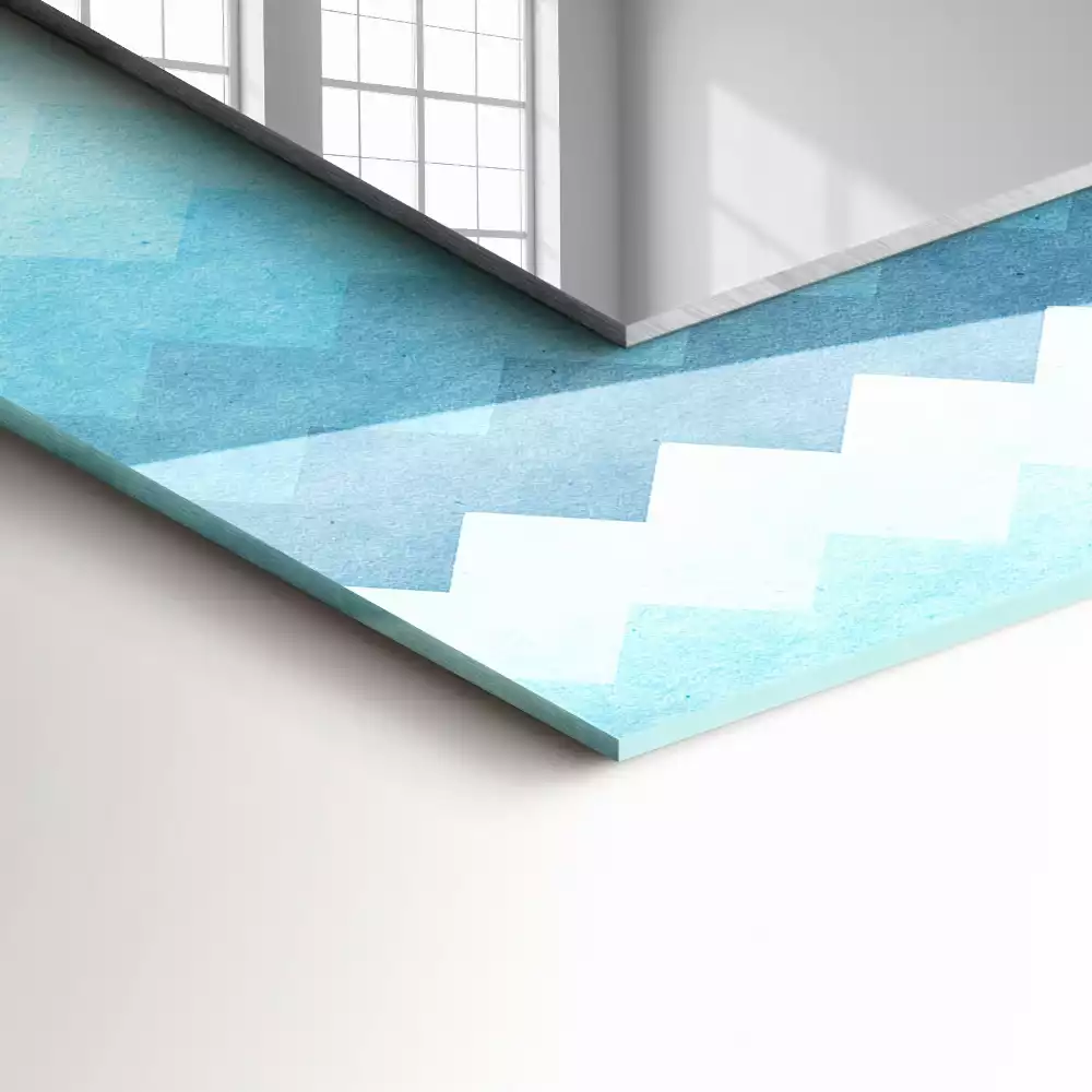 Decorațiuni perete cu oglindă Model zigzag cu gradient