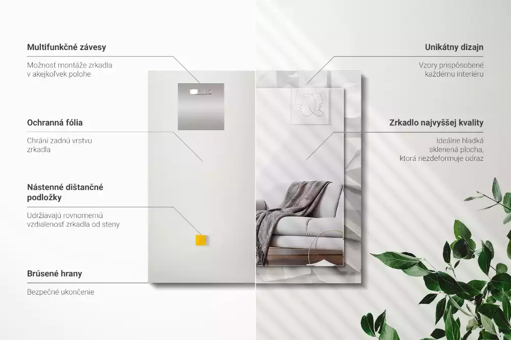 Decorațiuni de perete cu oglinzi Forme geometrice abstracte