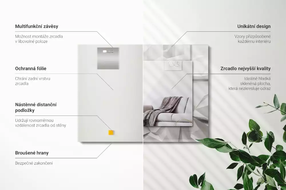 Decorațiuni de perete cu oglinzi Forme geometrice abstracte